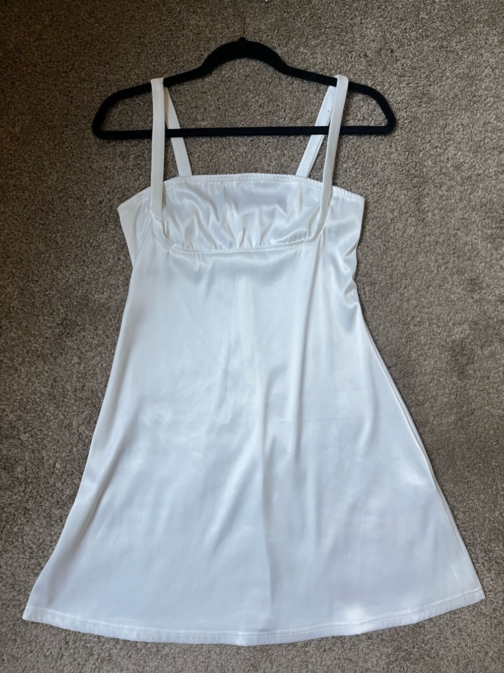 Mini White Satin Slip Dress